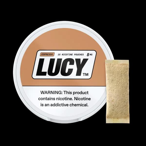 Lucy Espresso 8mg nicotine pouch can (image: official brand site)