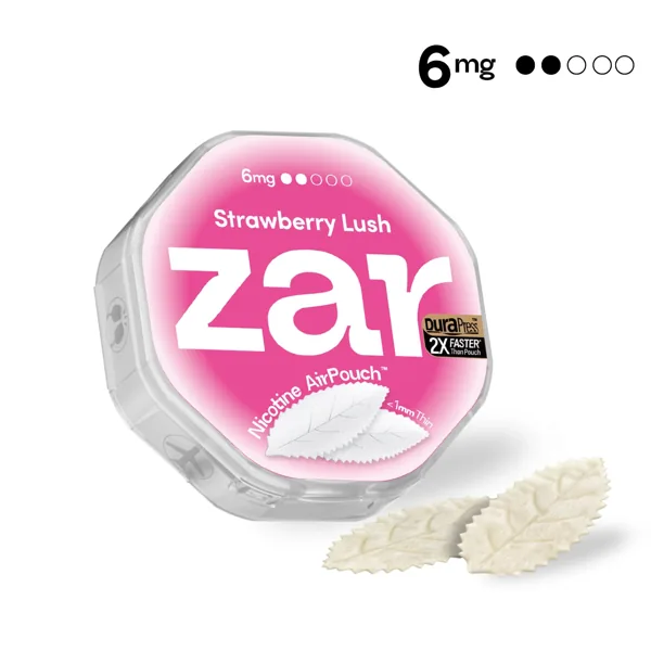 ZAR Strawberry Lush 6mg nicotine pouch can (image: official brand site)